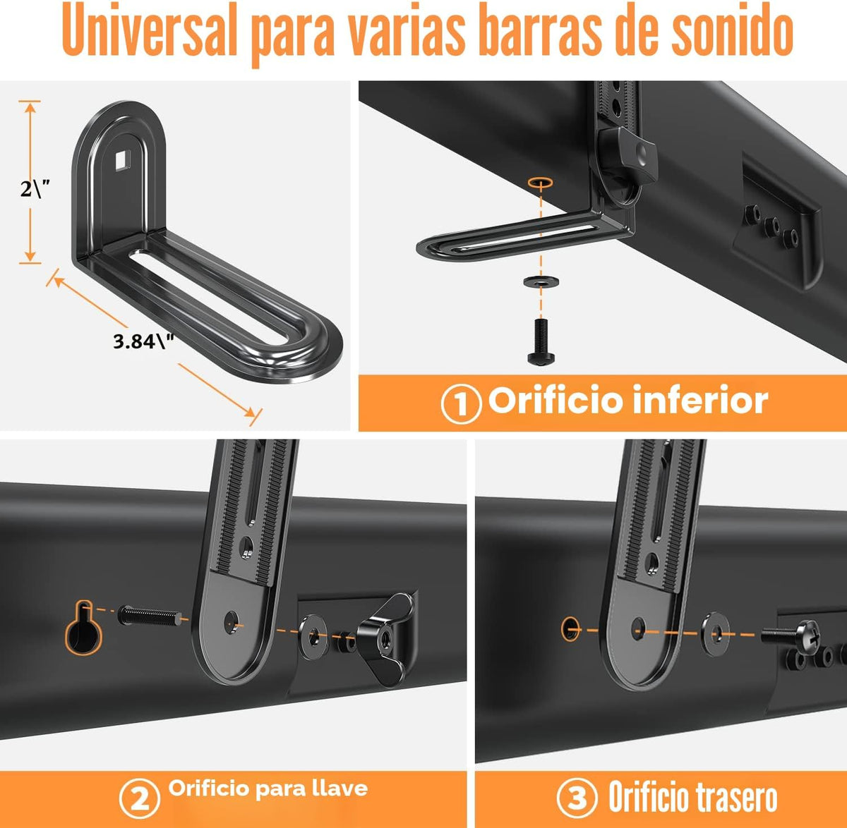 ELIVED Soporte de barra de sonido debajo o por encima del televisor