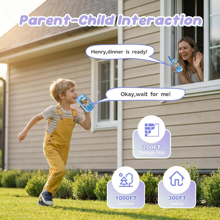 Walkie Talkies de video para niños, paquete de 2 radios bidireccion...