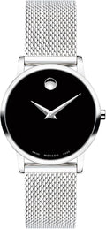 Reloj Movado Museum Classic para mujer - Movimiento de cuarzo suizo, brazalete de malla de acero inoxidable - Resistencia al agua 3 ATM - Reloj de moda de lujo para ella - 28 mm