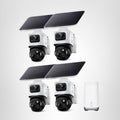 eufy Security eufyCam S4, kit de 4 cámaras, 4K solar, PTZ de 3 lentes