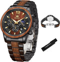 OLEVS Reloj de Hombres Lujo Cronógrafo Fase Lunar Resistente al Agua Relojes de Regalo para Hombres