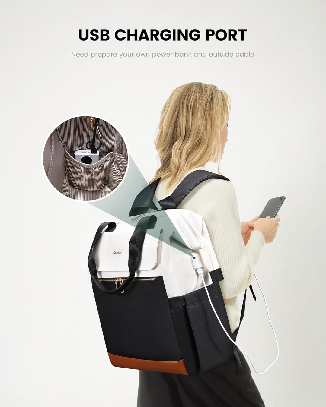 LOVEVOOK Mochila para Laptop para Mujeres, Mochila de Trabajo Conve...