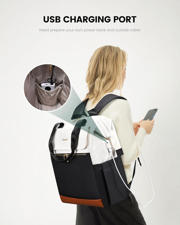 LOVEVOOK Mochila para Laptop para Mujeres, Mochila de Trabajo Conve...