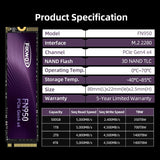 Fikwot FN950 NVMe SSD PCIe Gen4x4 M.2 2280, lectura de hasta 4800 M...