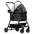 Cochecito para mascotas para perros y gatos pequeños, cochecito plegable con un solo clic con transportador desmontable y 3 correas de seguridad, soporta hasta 33 libras, cesta de