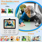 Cámaras digitales instantáneas para niños y niñas, cámara digital selfie HD de doble lente 1080P con papel de impresión y tarjeta TF, regalos de cumpleaños de Navidad, juguetes para niños pequeños y