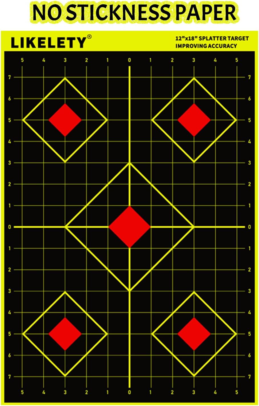 Objetivos de disparo de salpicaduras de 12 x 18 pulgadas, impacto fluorescente brillante, papel grueso no adhesivo para práctica de rango en interiores y exteriores, objetivo para