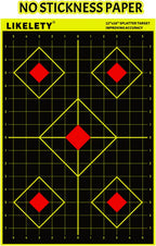 Objetivos de disparo de salpicaduras de 12 x 18 pulgadas, impacto fluorescente brillante, papel grueso no adhesivo para práctica de rango en interiores y exteriores, objetivo para
