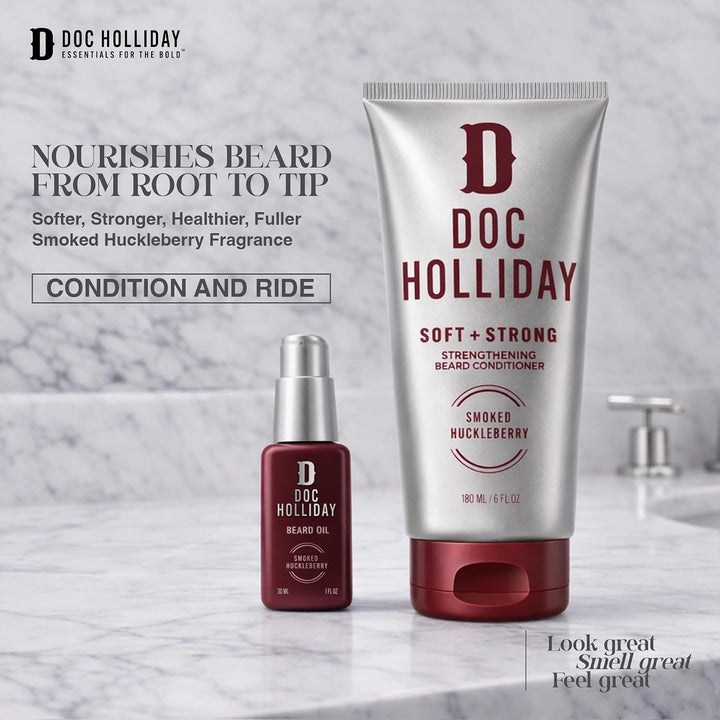 DOC HOLLIDAY Acondicionador fortalecedor suave y fuerte para barba,...