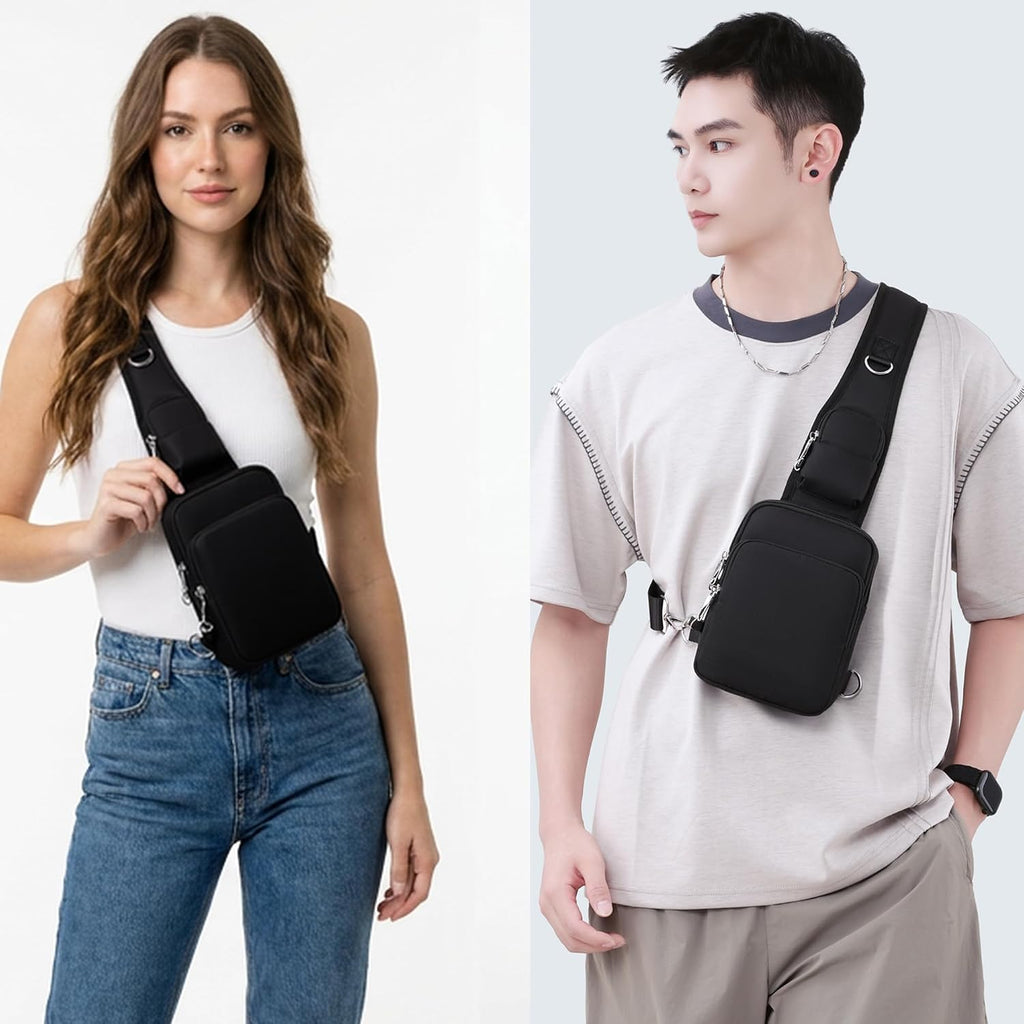 Bolso bandolera pequeño antirrobo con bloqueo RFID y cierre de cremallera