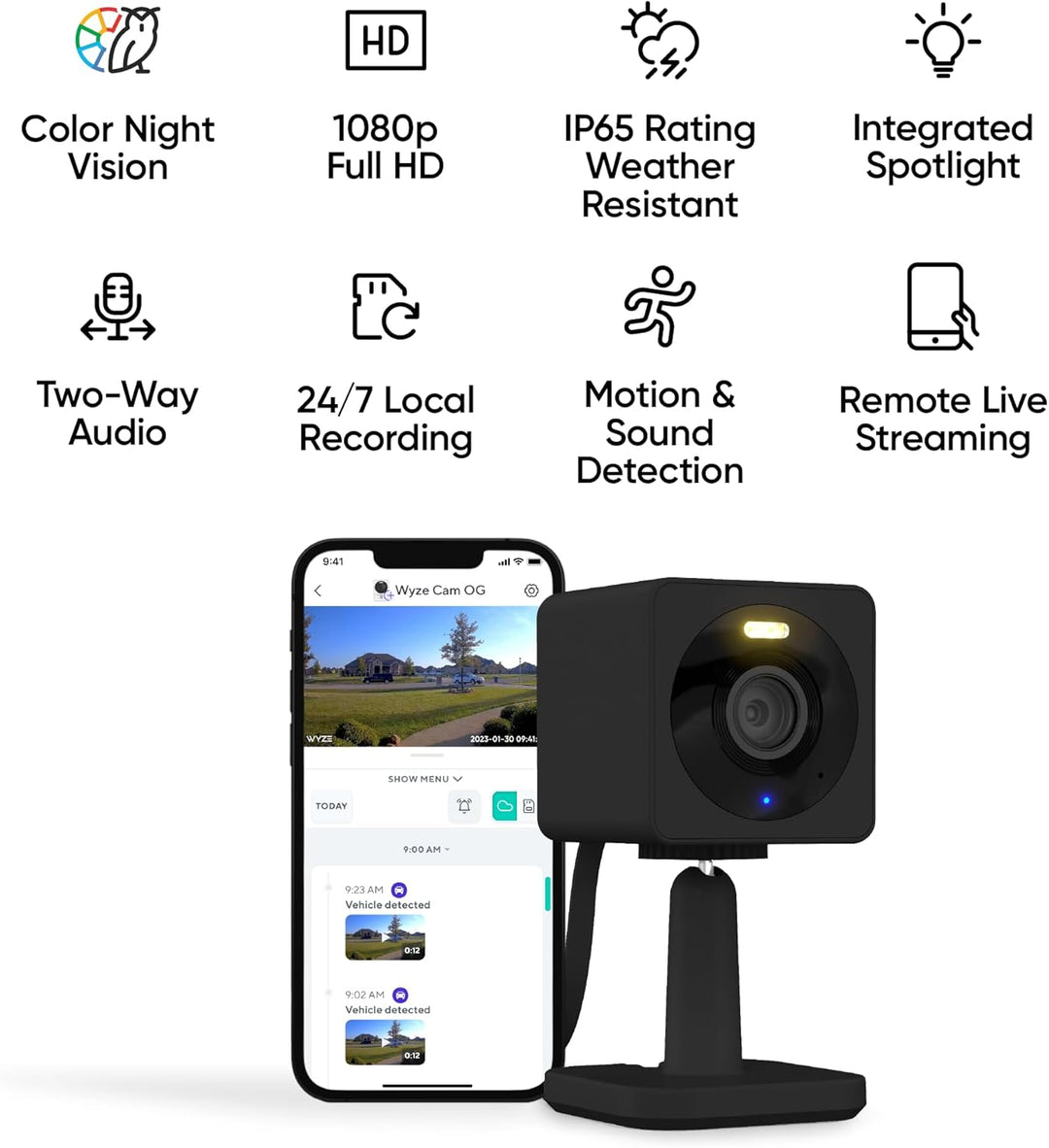 WYZE OG Cámaras de seguridad wifi para exteriores, para la casa, pa...