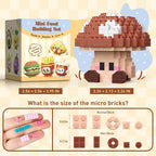 HIGH GODO Paquete de 12 juegos de construcción de recuerdos de fiesta de alimentos, mini juegos de bloques de construcción de alimentos, bolsas de regalo, estilo caja ciega para aula, juguetes de premios pequeños, regalos para adultos y adolescentes a