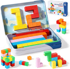 52 bloques magnéticos con caja de metal, mini cubos de construcción de 0.8 pulgadas, juguete de viaje