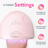 SUNUV Luz UV para uñas de gel, secadora UV para esmalte de gel con...