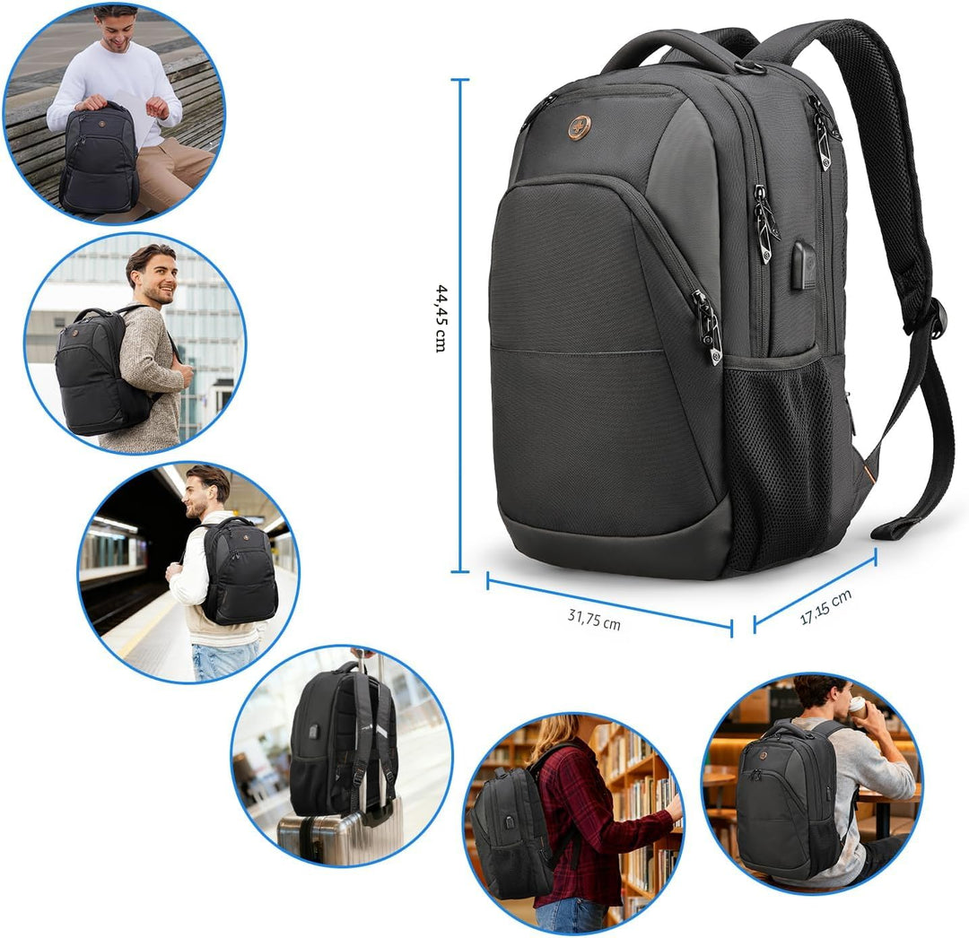 Swissdigital Design - Mochila de viaje para laptop, mochila para po...