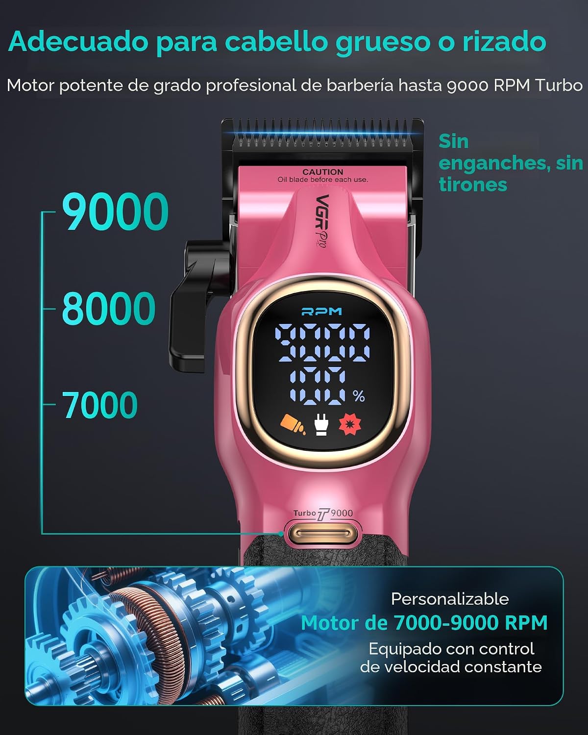VGRPRO Cortapelos profesionales para hombres, cortapelos y recortad...
