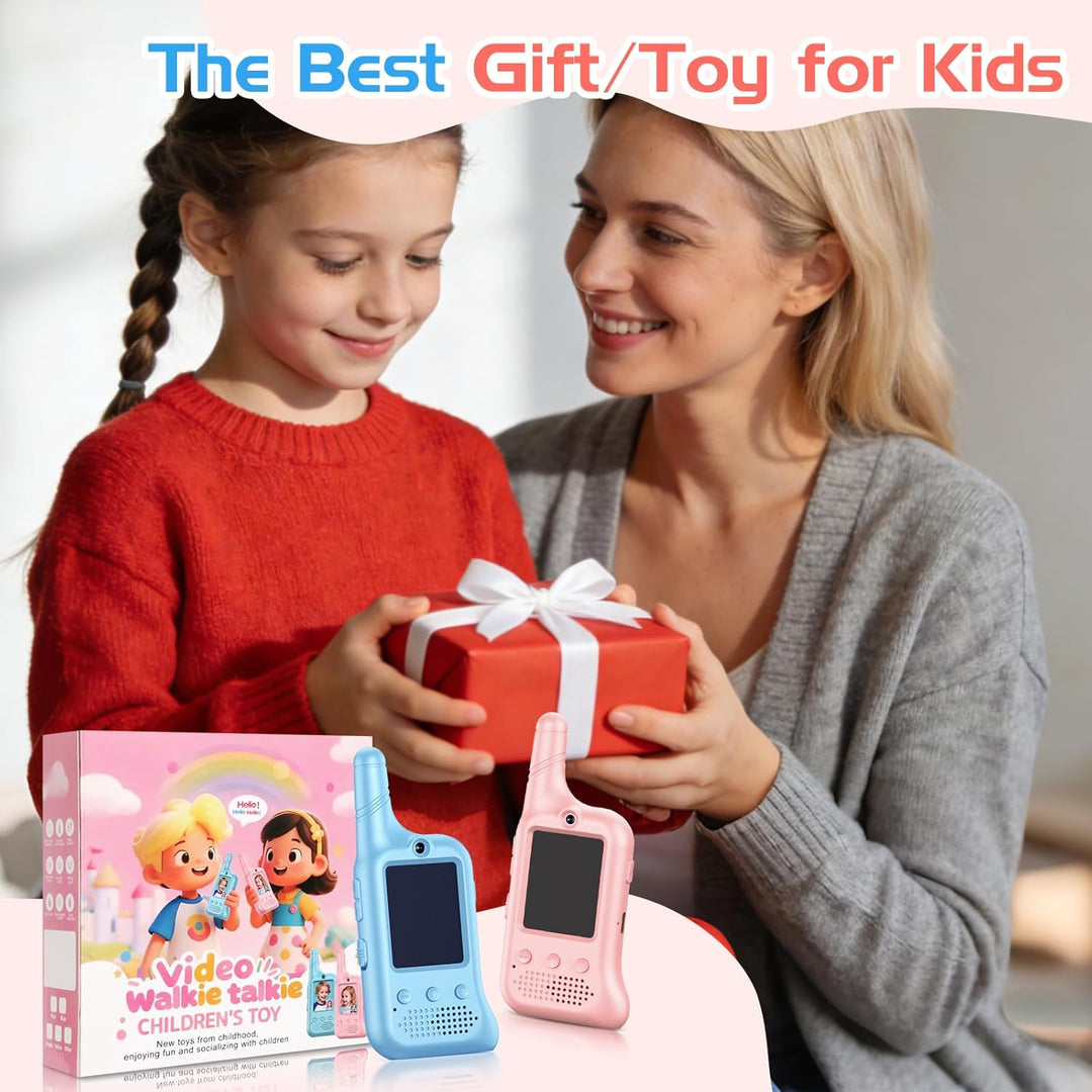 Paquete de 2 walkie talkies de video para niños, Walkie Talkies rec...