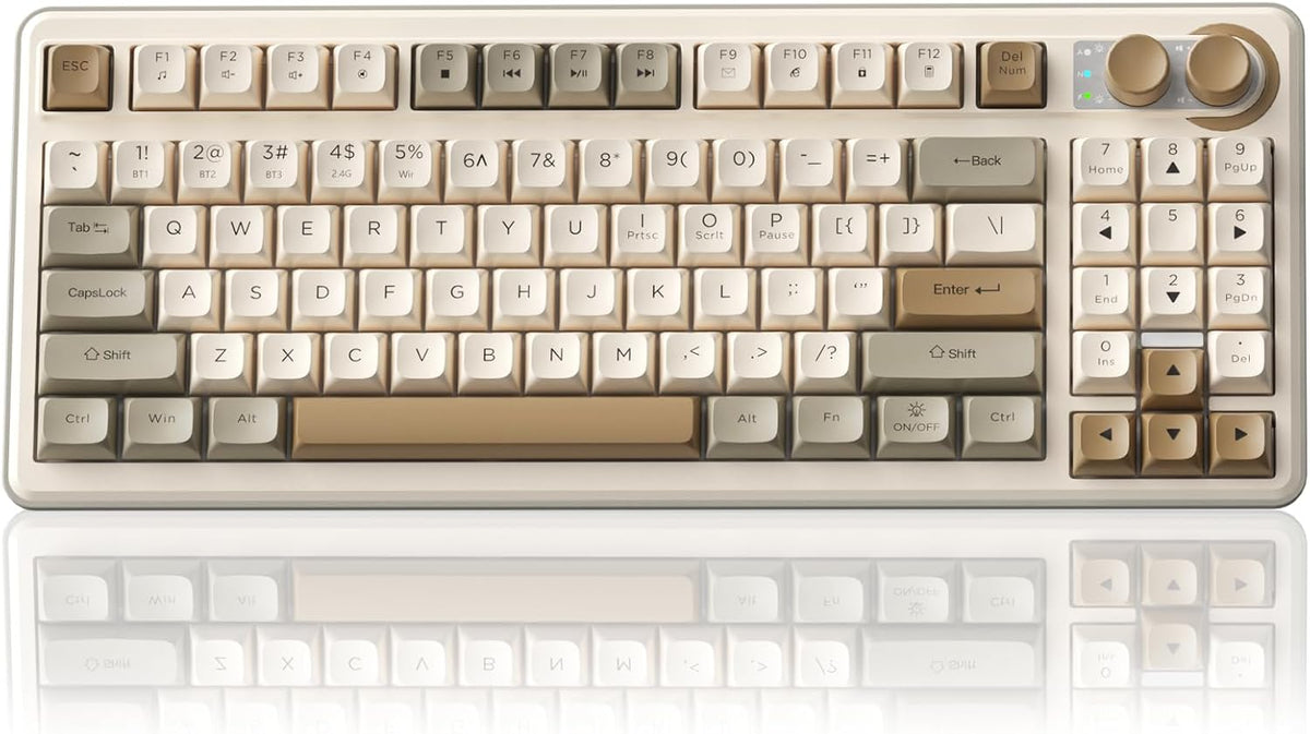 SOLAKAKA SK90 Teclado inalámbrico para juegos al 75% con perilla mu...