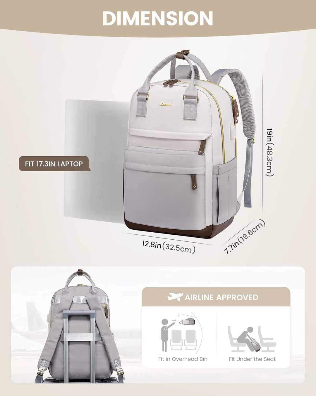 LOVEVOOK - Mochila para portátil de viaje para mujer, mochila antir...