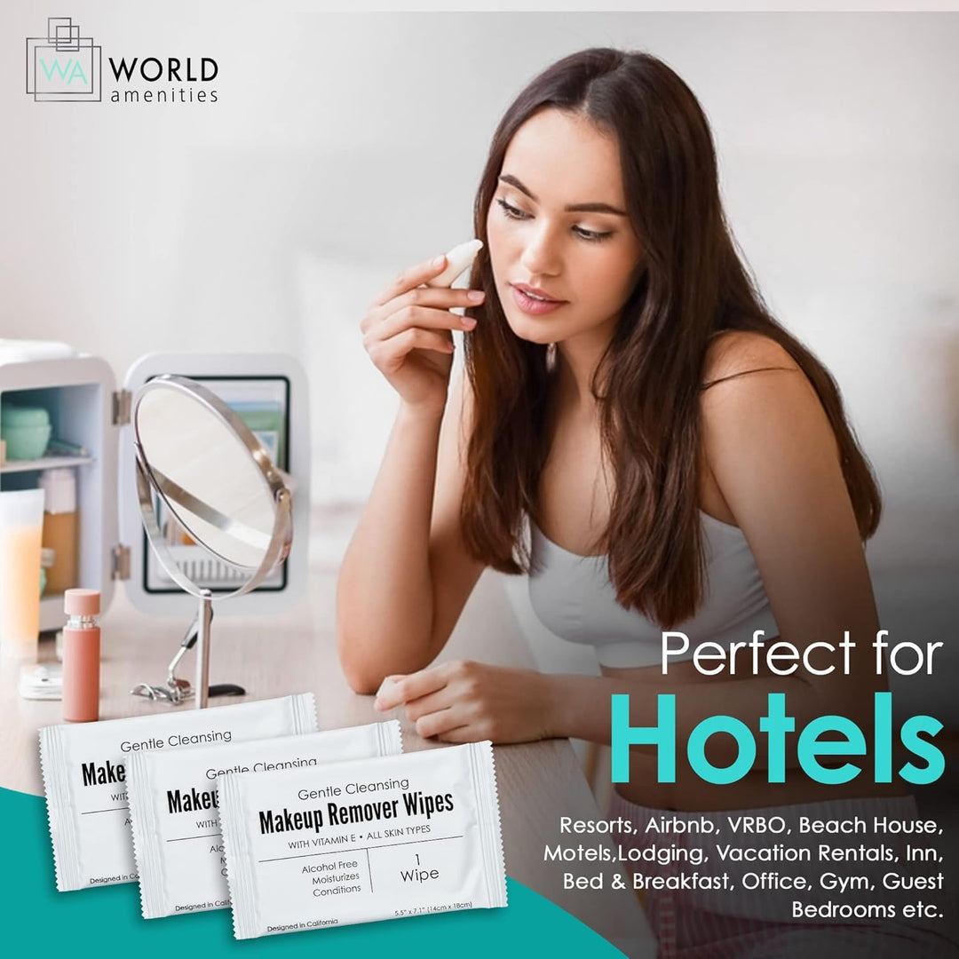 World Amenities - Toallitas removedoras de maquillaje a granel | 50...