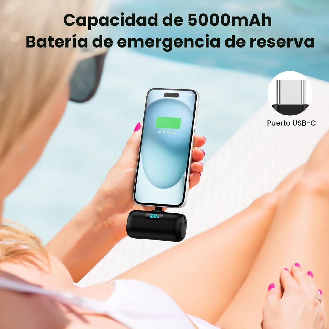 Mini Cargador Portátil USB C Power Bank, Paquete de Batería Mejorad...
