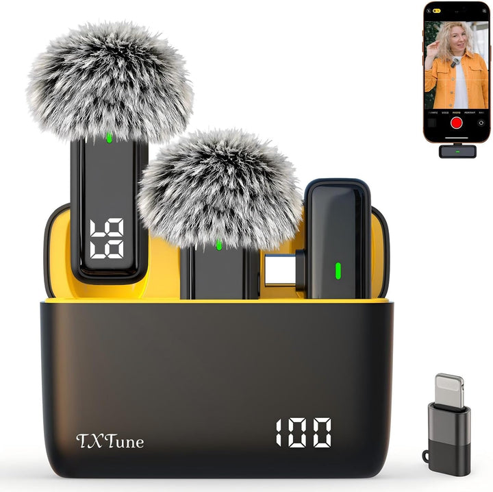 TXTUNE Micrófono de solapa inalámbrico para teléfono Android - Micr...