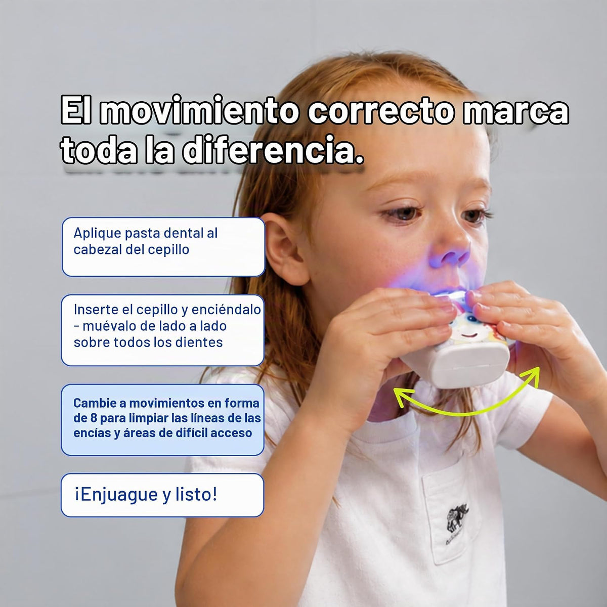 Autobrush - Cepillo de dientes eléctrico en forma de U para niños, Dinosaurio de 3 a 5 años