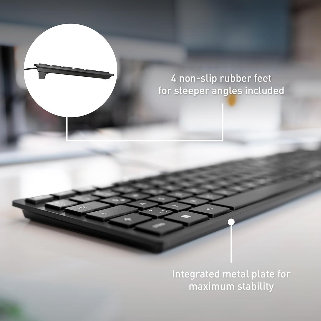 Cherry KC 6000 Slim teclado - Interfaz USB - Inglés (EE. UU.) - Int...