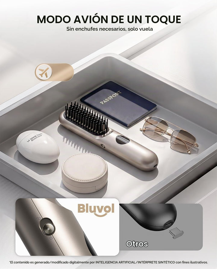 Bluvol I11 Apex Cordless Straightening Comb, Touch-Up Tool with Tra...