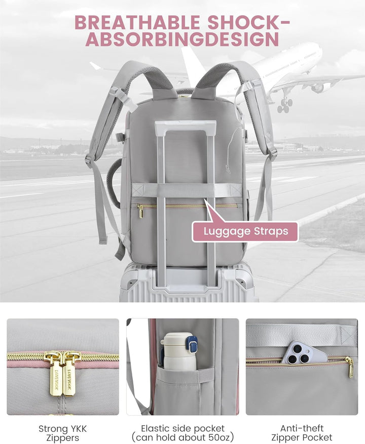 LOVEVOOK: Mochila de viaje para mujer, mochila de 40L para llevar e...