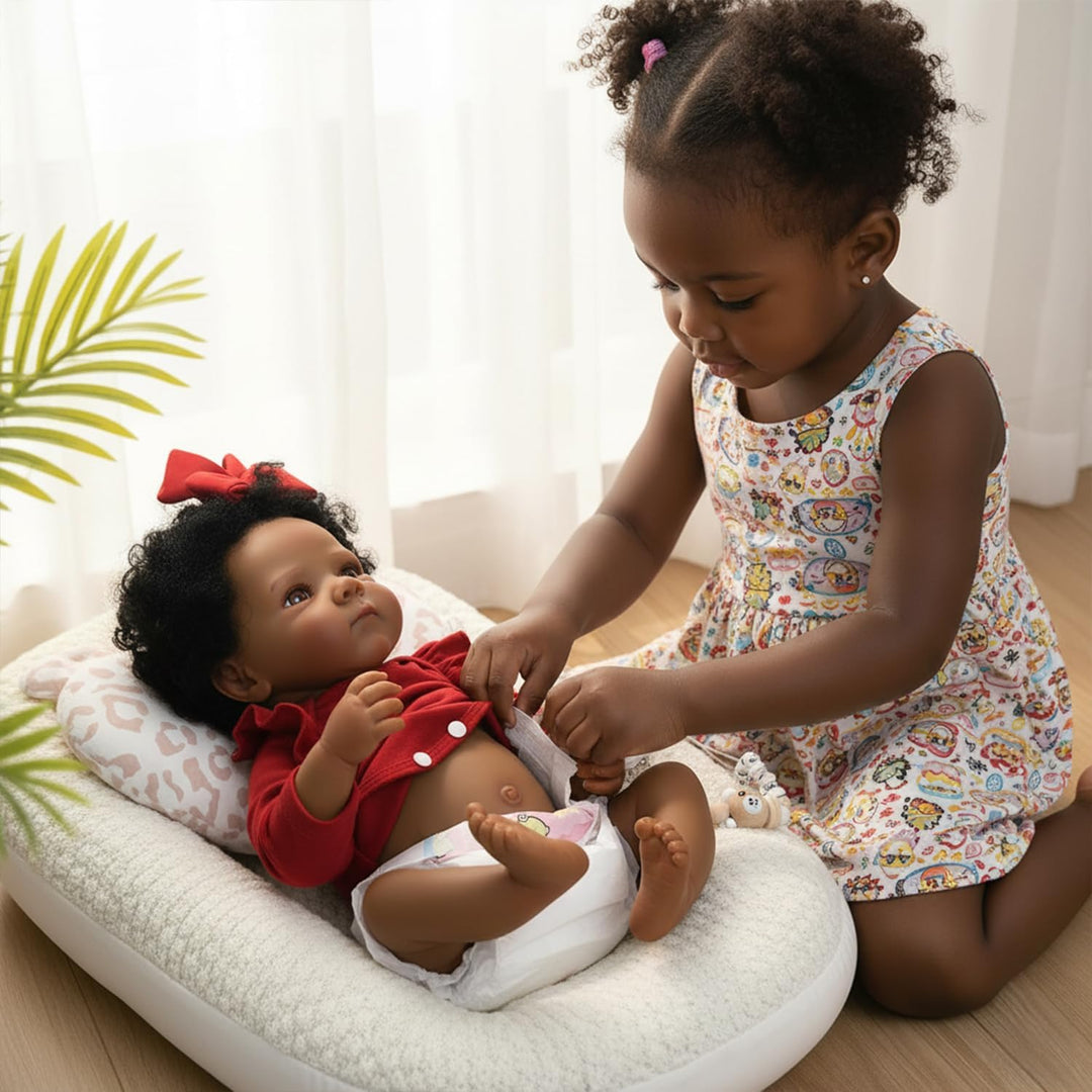 WOOROY Muñecas Reborn Baby Girl \u2013 20 pulgadas de color negro r...
