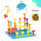 Juego de 73 piezas de juguetes apilables de construcción para niños de 3 a 6 años de edad, juguete educativo STEM para el desarrollo cerebral, juguetes sensoriales Montessori, mejora de varios juegos de cuerdas de plástico de espuma