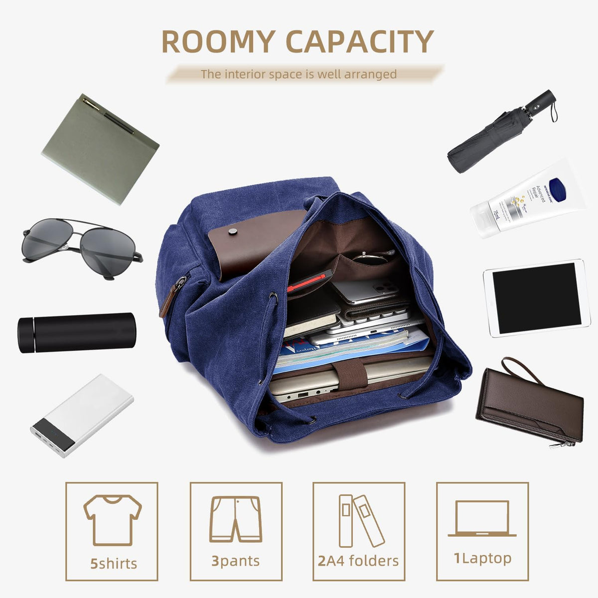 Mochila de viaje para laptop, mochilas de trabajo para hombres y mujeres, mochilas casuales de senderismo, mochila
