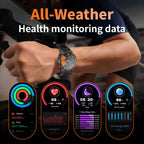Reloj inteligente para hombre para teléfonos Android y iPhone, relojes inteligentes deportivos militares para hombres, reloj de seguimiento de actividad física con linterna/brújula/impermeable/batería