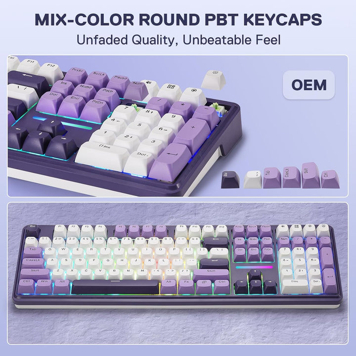 Redragon K745 PRO Teclado de juego inalámbrico con junta RGB, tecla...
