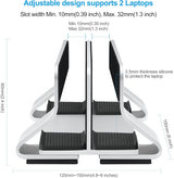 Psitek Soporte vertical dual de aluminio para laptop, soporta 2 dis...