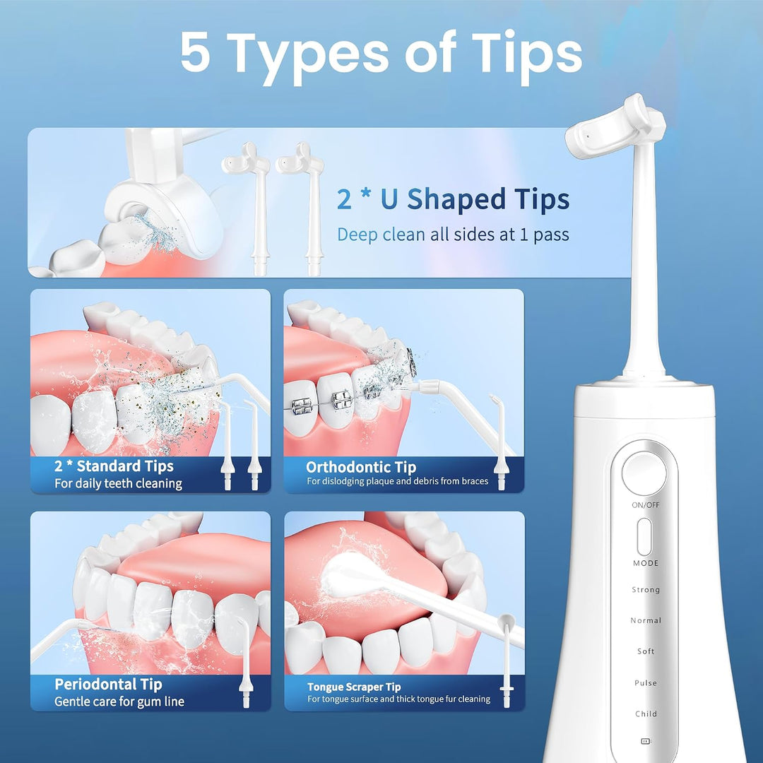 Irrigador dental inalámbrico para dientes, hilo dental en forma de...
