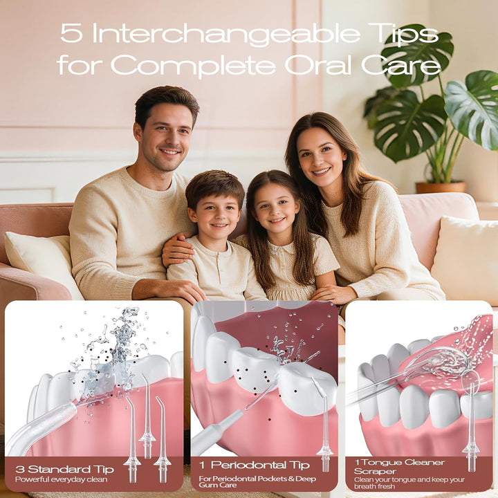OasiSmile C2 Irrigador bucal inalámbrico para dientes, irrigador bu...