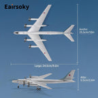 1:200 Escala Tu-95 Bear Bombardero estratégico Modelo de aeronave de fundición a presión Militar Aviones de largo alcance Modelos de aleación para colección o regalo Interchage