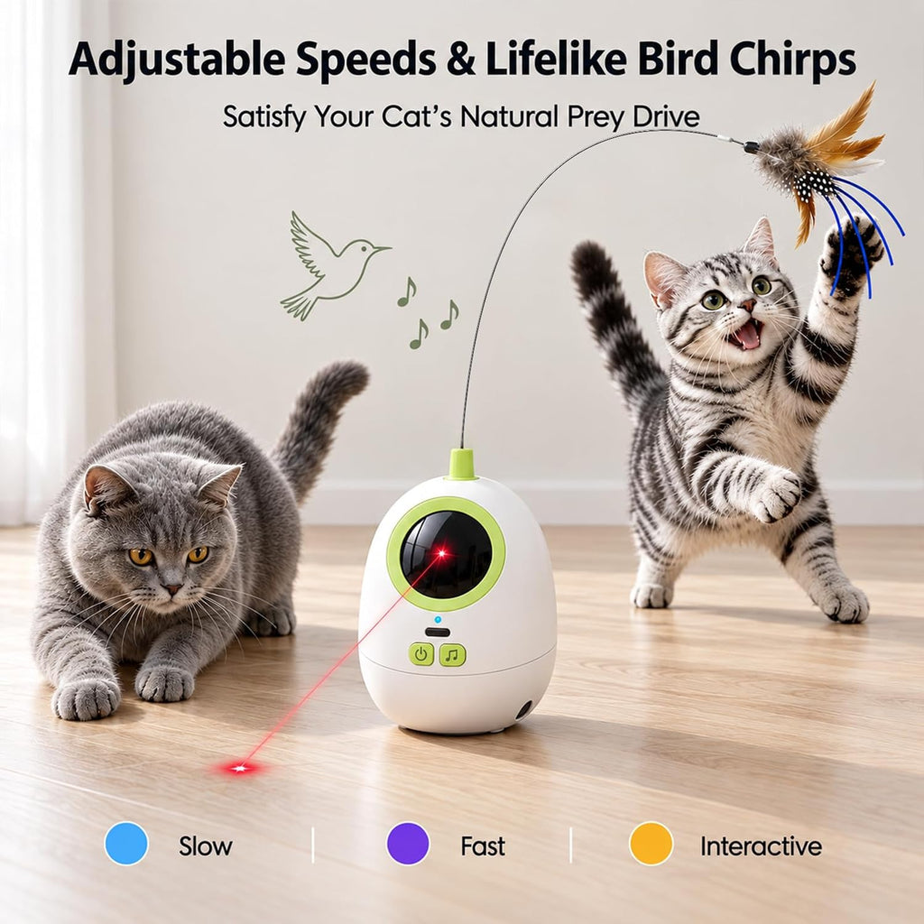 Fuufome Juguetes interactivos para gatos de interior: juguete automático