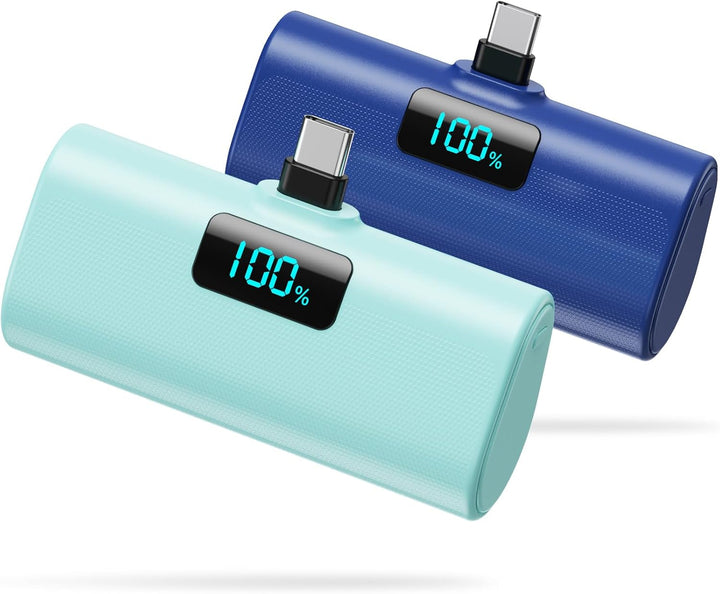[Paquete de 2] Cargador portátil pequeño de 5200 mAh, banco de ener...