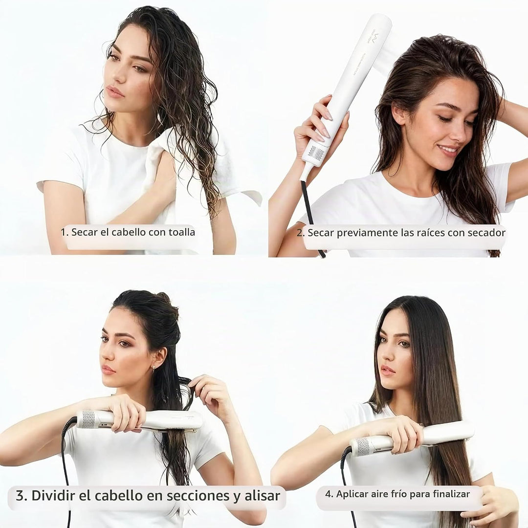 VAV Plancha plana 2 en 1 y alisadora de pelo, calor rápido, tempera...