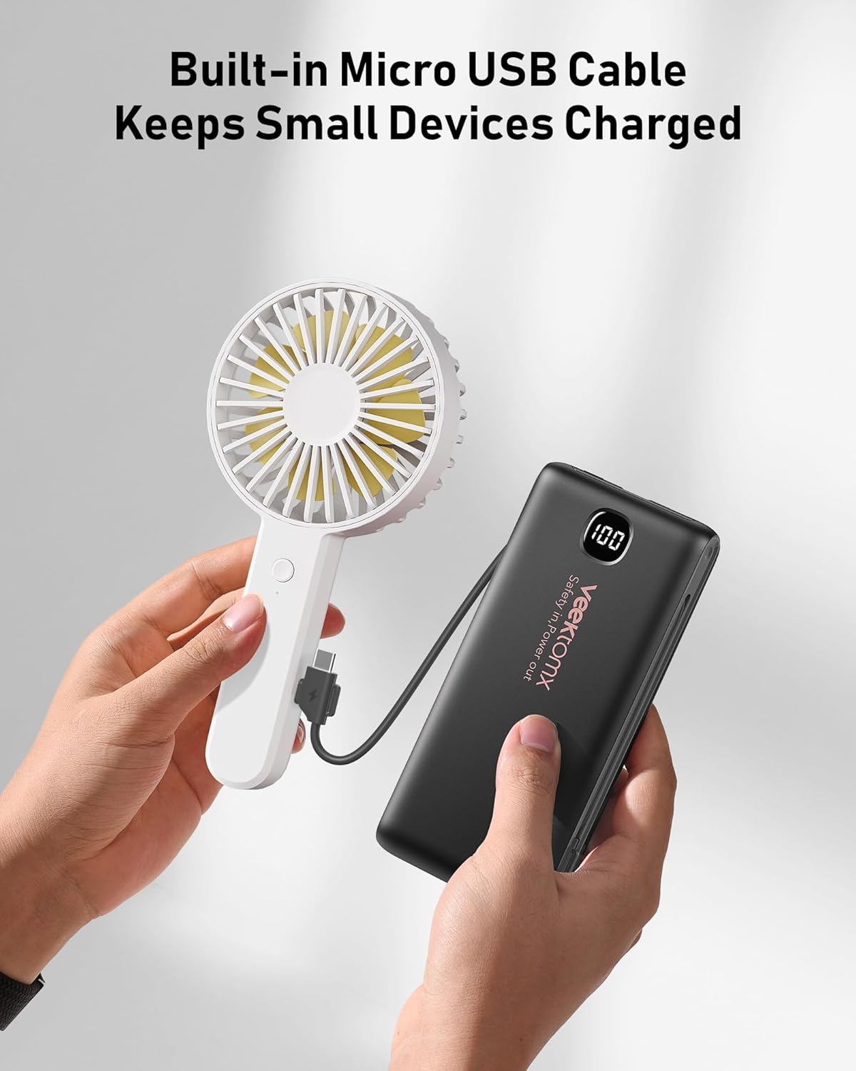 Cargador portátil de batería con cables integrados y enchufe de par...
