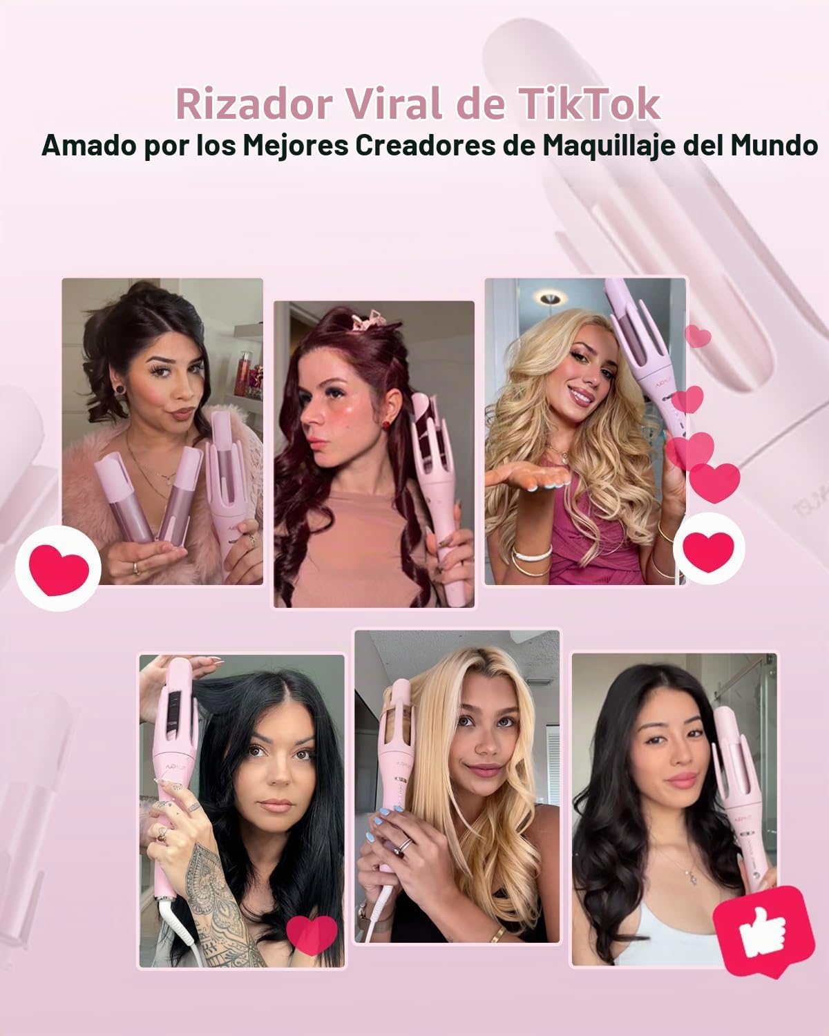 TSUYAGLA Rizador automático 3 en 1, rizadores de pelo, barriles de 1"-1.25