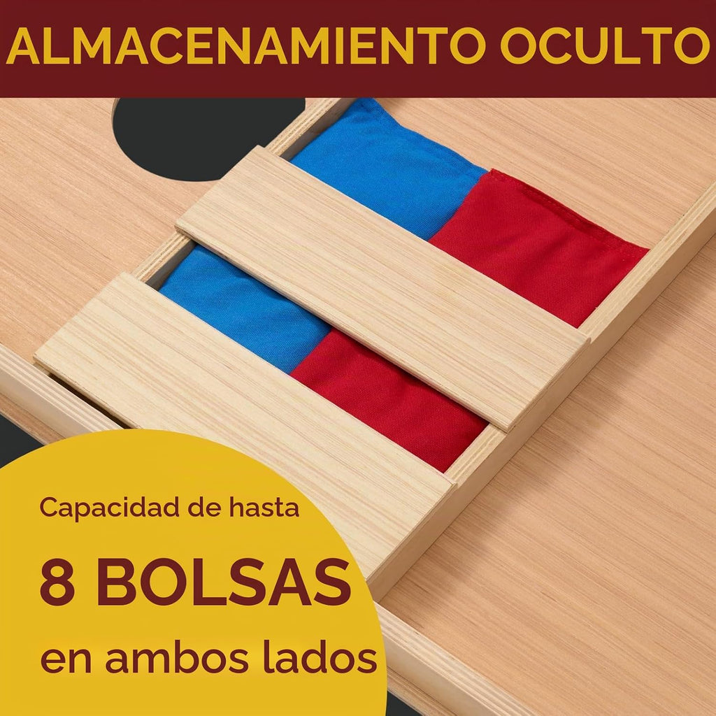 Conjunto de Tableros de Cornhole con Bolsas, Tamaño Regulado de 4x2 ft Tableros de Madera