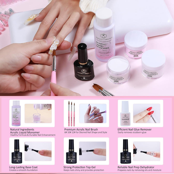 Kit de uñas acrílicas con todo: juego para principiantes con taladr...