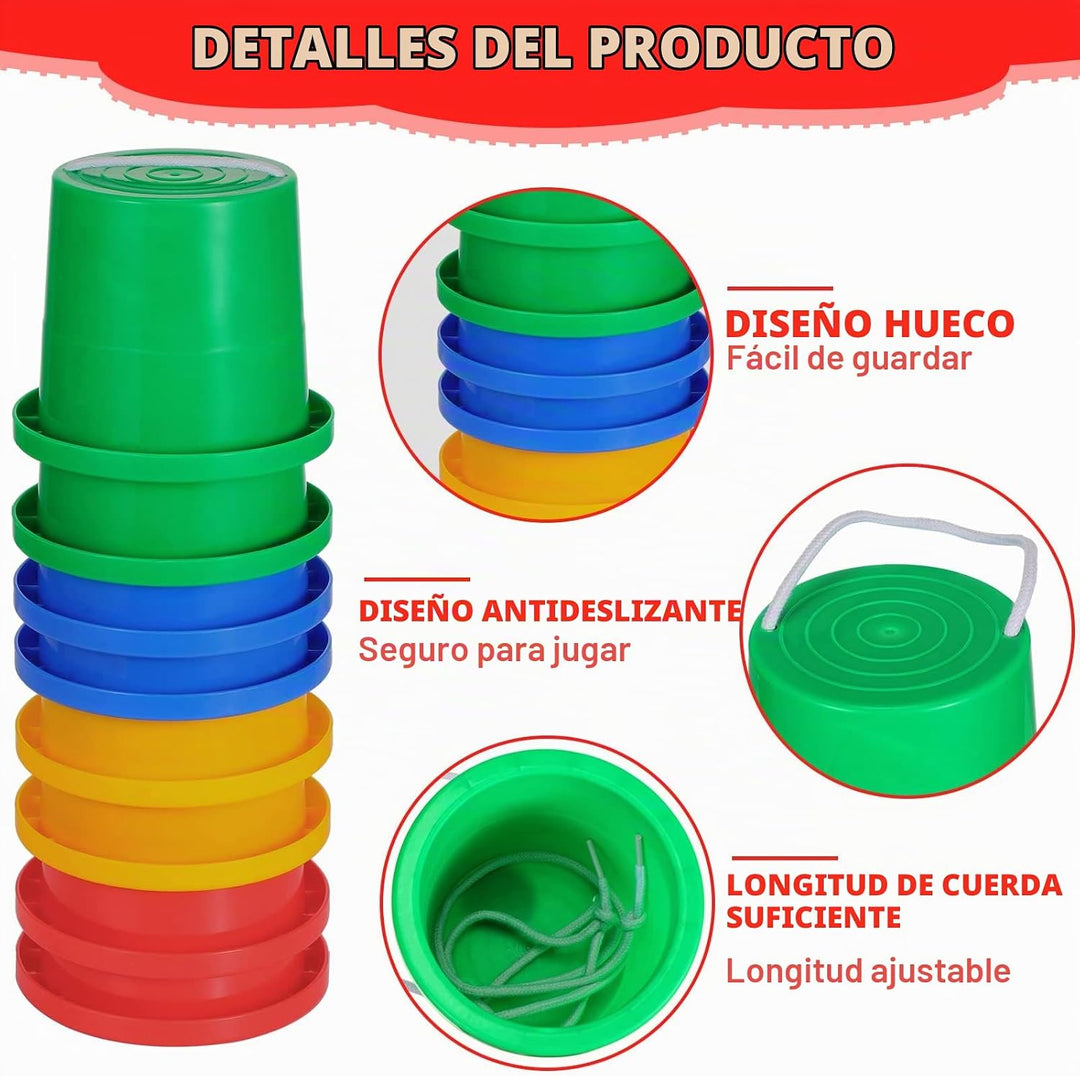 Hungdao 12 pares de zancos de equilibrio para niños, juguete de plá...