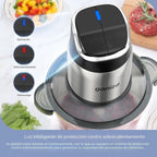 Ganiza - Procesador de alimentos con cuencos dobles, picadora de alimentos de 2 velocidades y picadora de carne