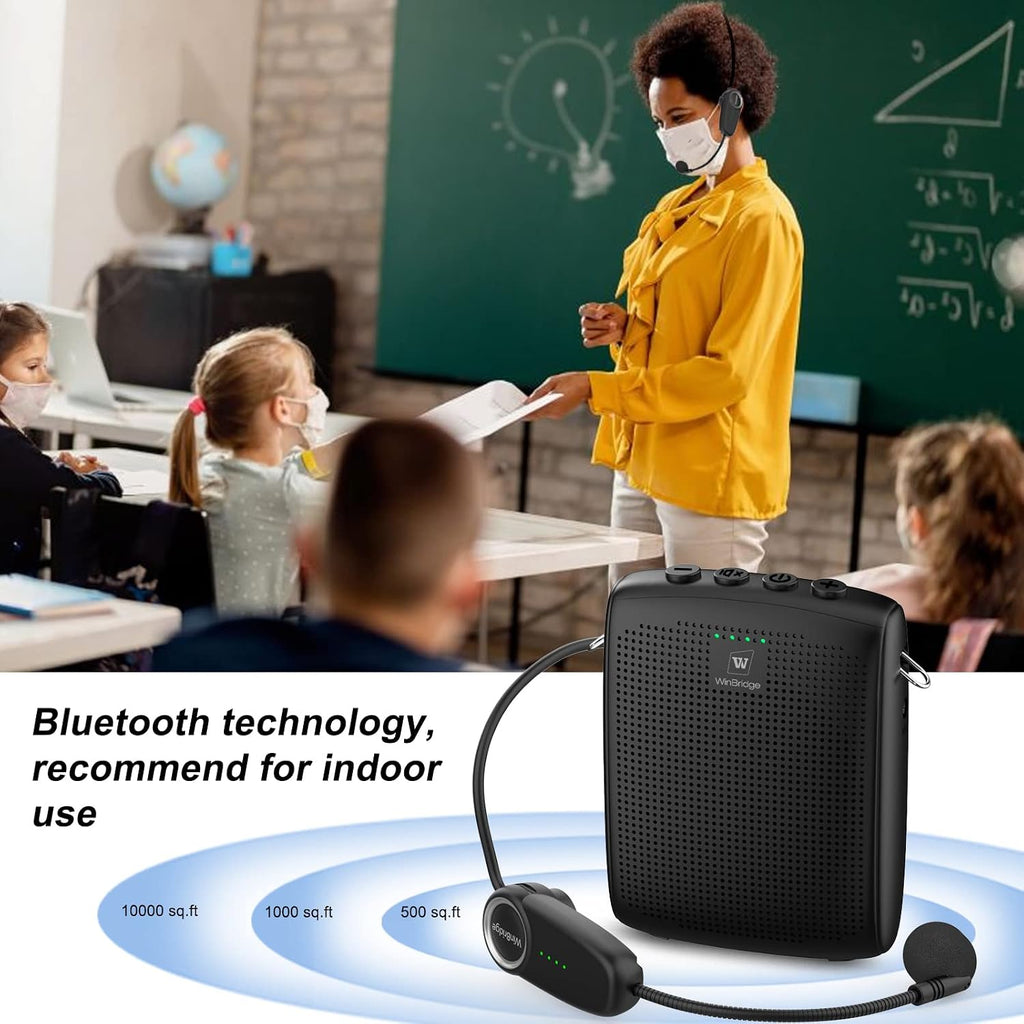 WinBridge Amplificador de voz con Bluetooth, altavoz portátil y micrófono