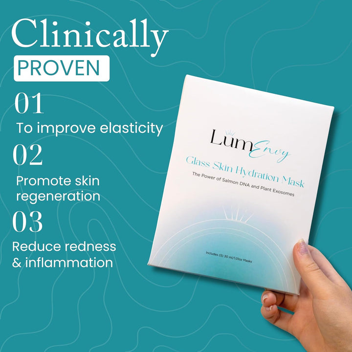 LúmEnvy - Máscara facial de vidrio para la piel, ADN de salmón (PDR...
